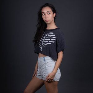 Heart ribcage crop top